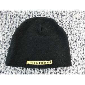 Nike LIVESTRONG Black Beanie Hat Cuff‎ Winter Warm Cap